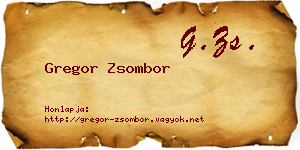 Gregor Zsombor névjegykártya